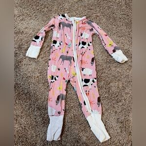 Little Sleepies bamboo farm animals sleeper